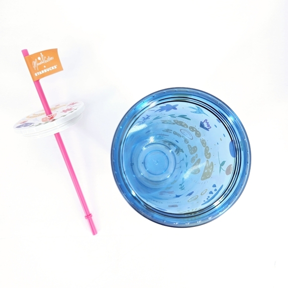 Starbucks Manuela Guillen Buenas Vibras Good Vibes Blue Icon Tumbler 24 oz NEW - Picture 6 of 6